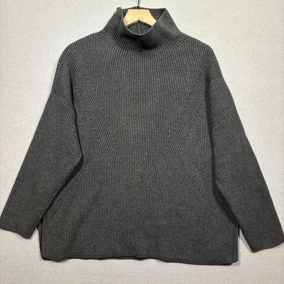 Express Oversized Heavyweight Gray Mockneck Sweater XL Minimalist Warm Academia - Picture 1 of 7